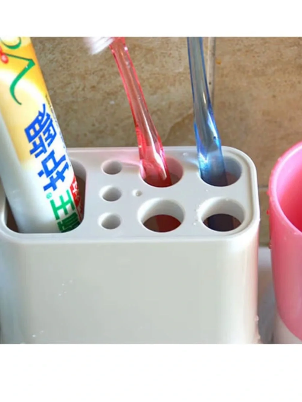 Bathroom Toothbrush Holder Organizer Set Countertop Storage